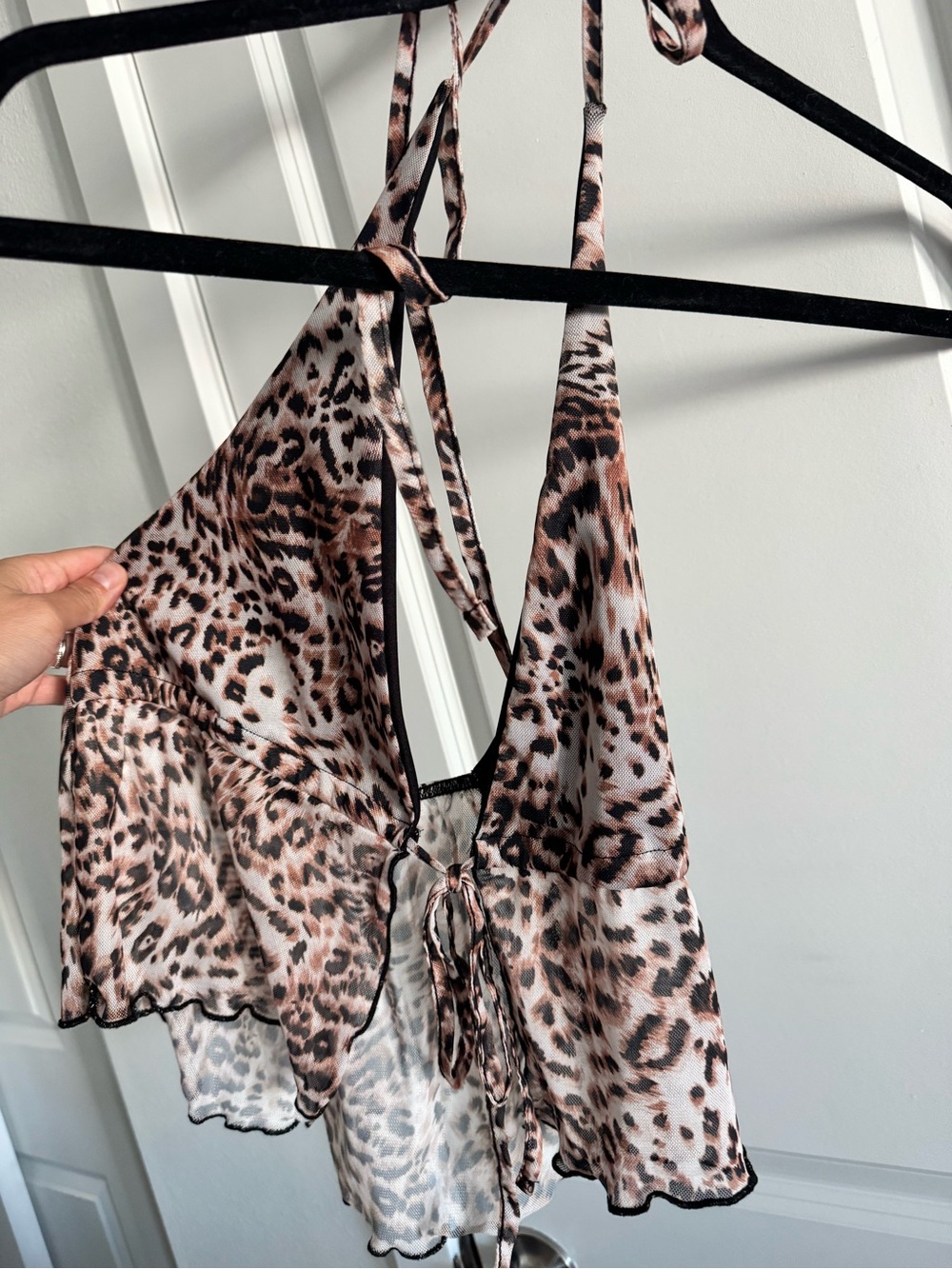 Going out - Leopard Print Halter top - Brown S